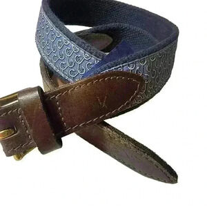 Vineyard Vines Size 26 Boy's Belt Navy Blue Leather Whale Club Belt